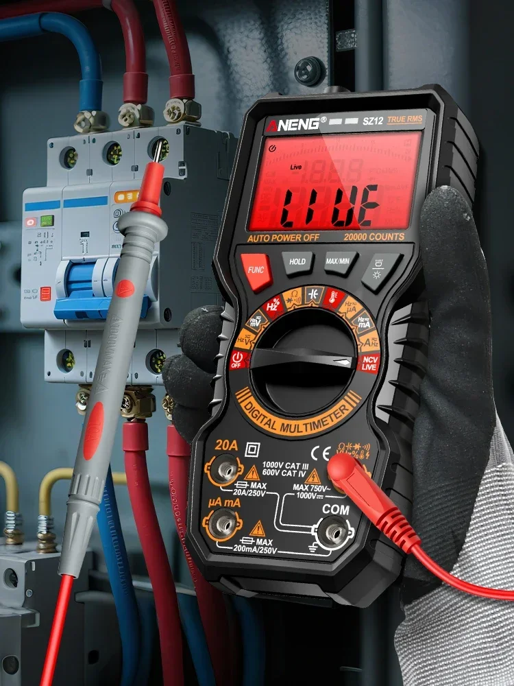 AliExpress Digital Multimeter 1000V Current/Voltage Detection ANENG SZ12 20000 Count 99% Duty Cycle 100MOhm 20A Meter 10MHz Induction Teste