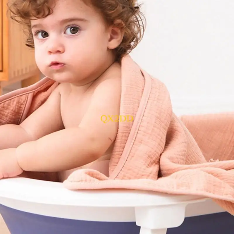 QX2D Baby Hooded Bath Towel Shower Towel Face Towel Quick-Dry Soft Bathrobe Blanket