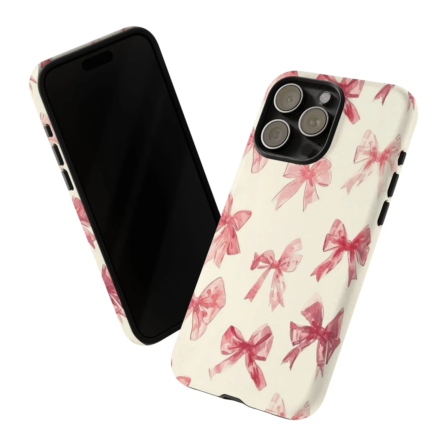 Funda de teléfono resistente con lazos de cinta rosa para Iphone 16 15 14 13 12 11 Pro Max 13Mini 12Mini XSMAX XR X 7 8 Plus