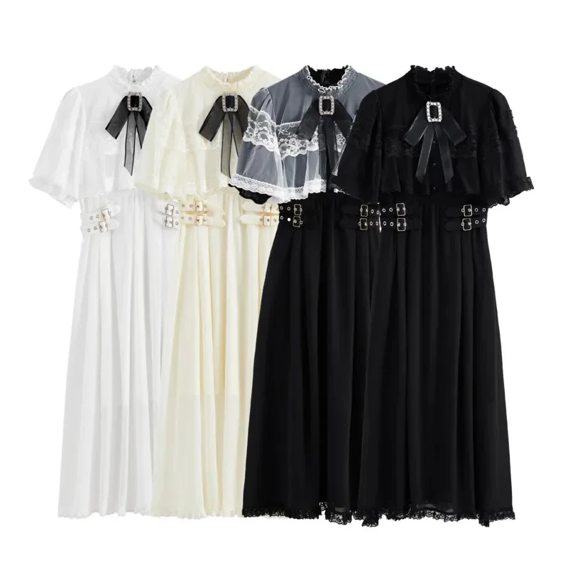 

Lolita Dress Japan Landmine Mass Product Type Cotton Cloak Half Cuff Brooch Double Lace Cotton Lined A-line Dress Pullover New