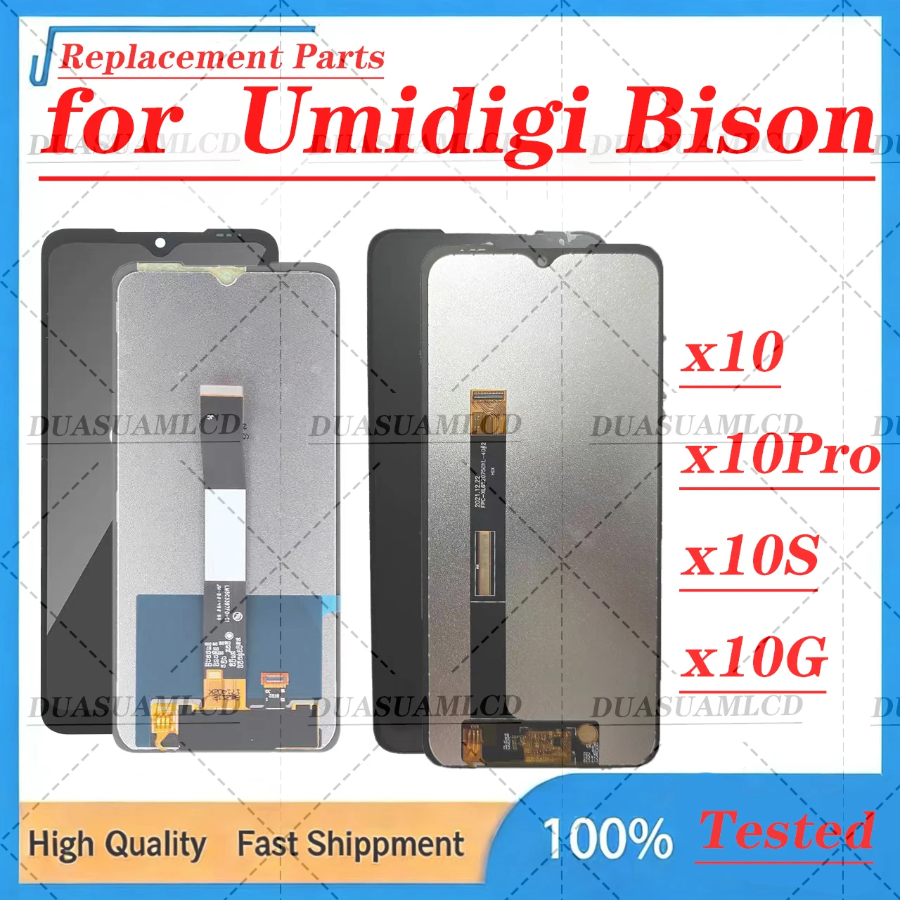 

For Umidigi Bison X10 / X10S / X10G / X10 Pro LCD Display Touch Screen Digitizer Full Assembly Complete Replacement Repair Part