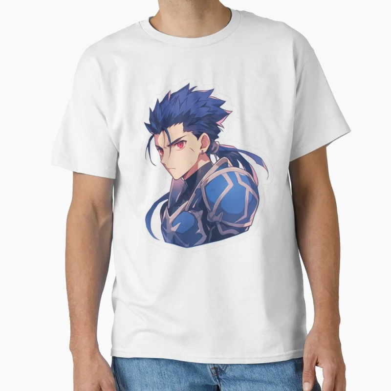 

Cu Culainn 0808 Videogame Fate Stay Night Anime T shirt Large size Tops Manga Graphic Print Y2k Clothes Cartoon Tee