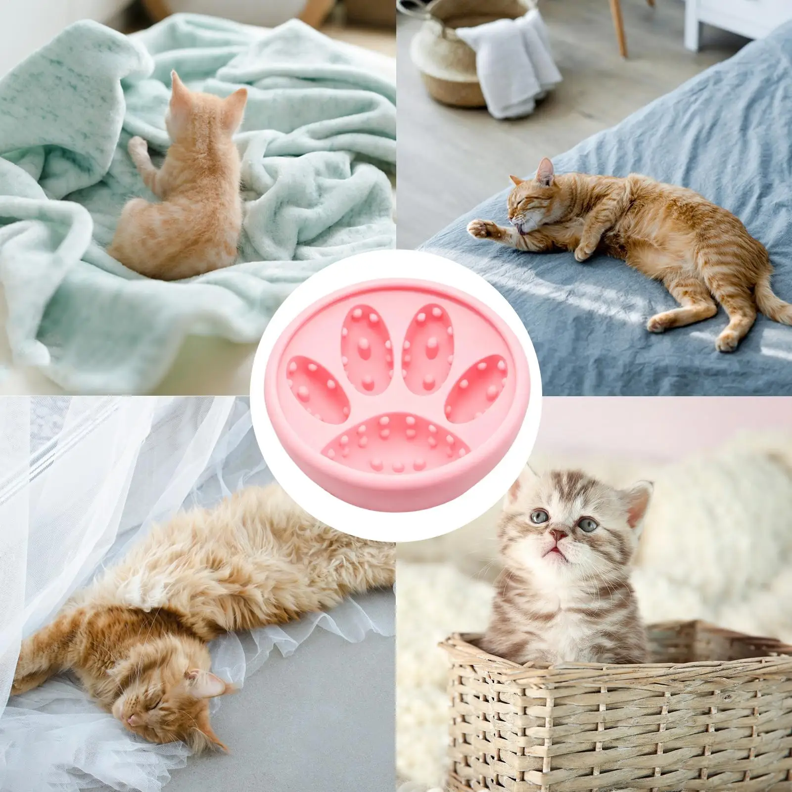

Slow Feeder Lick Bowls For Dogs Silicone Non-Slip Anti-Tip Interactive Toys Mat Dog Lick Bowls Slow Feeder For Treat Dispensing