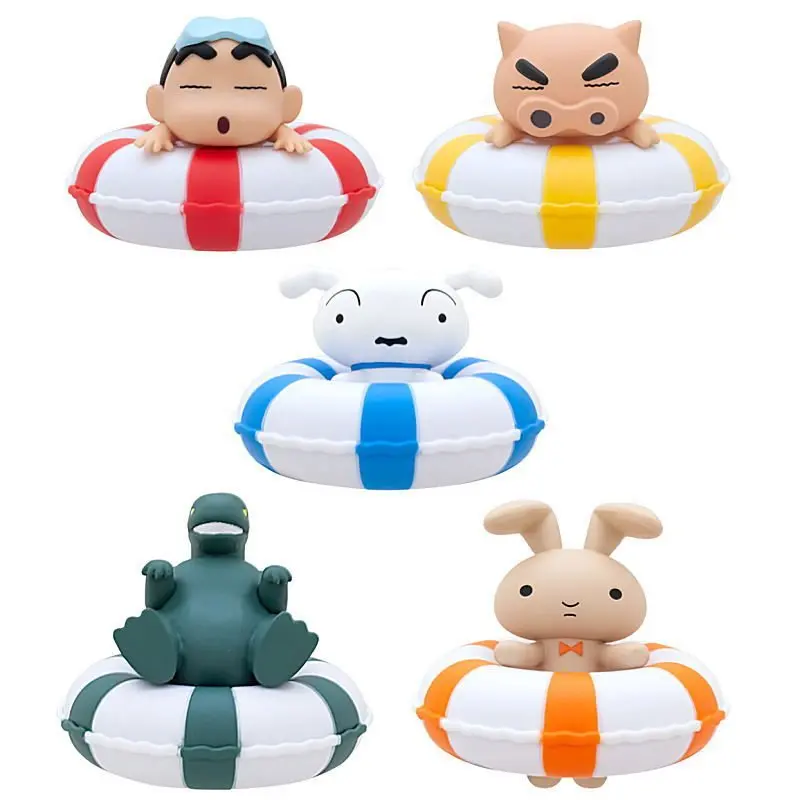 Bandai Genuine Crayon Shin-chan Swimming Ring Series Gashapon Toys Shinnosuke Nohara Creative Model Decoration Ornament Toys