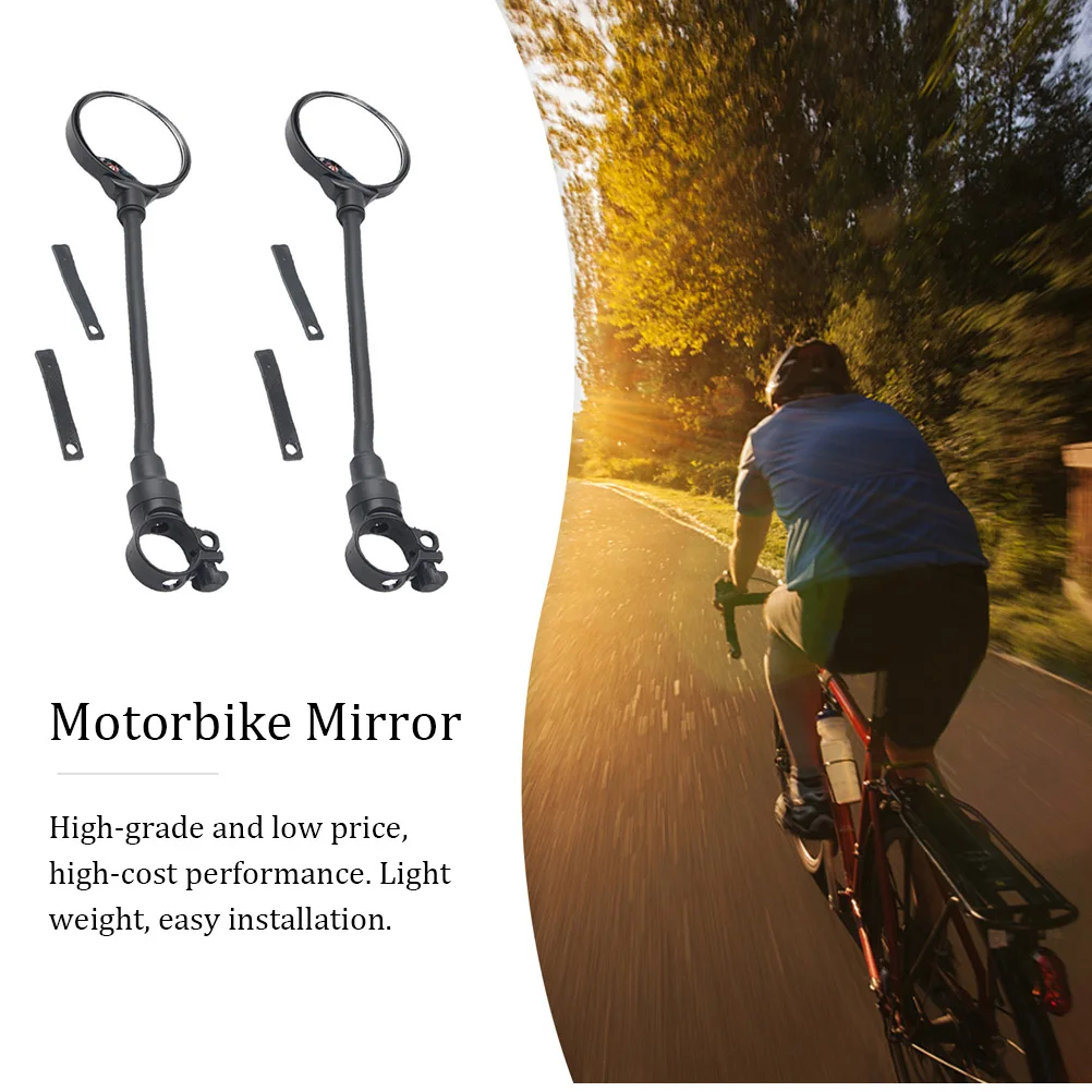 

2 Pcs Bicycle Rearview Mirror Acrylic Convex H Adjustable Soft Tube Bike Accessories Lightweight Easy Installation Durable