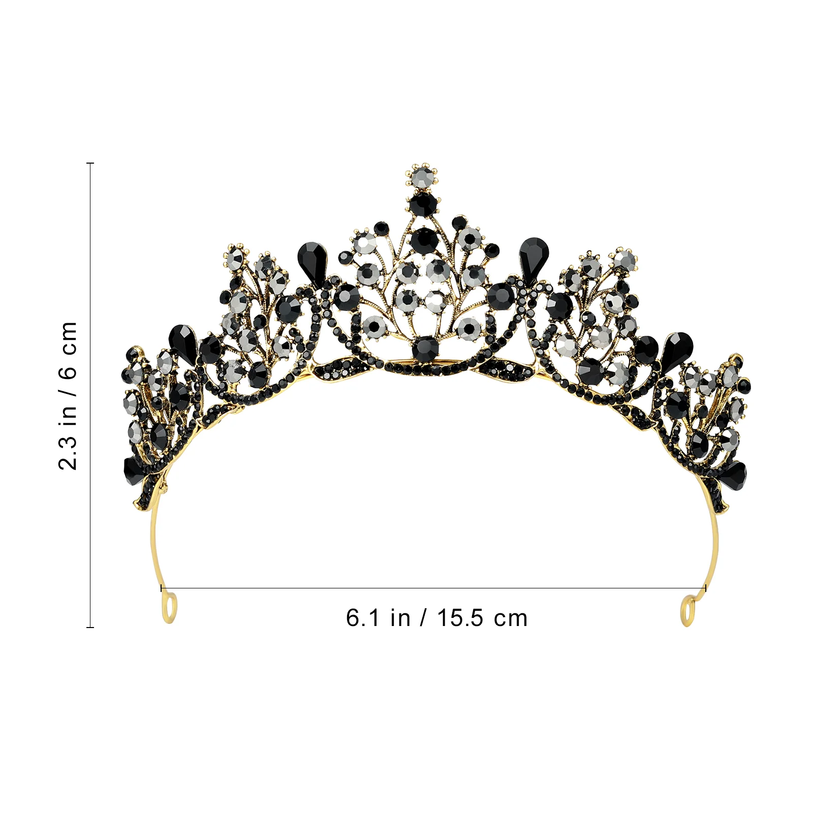 Vintage Baroque Queen Tiara Wedding Crown for Women Rhinestones Dress Accessories