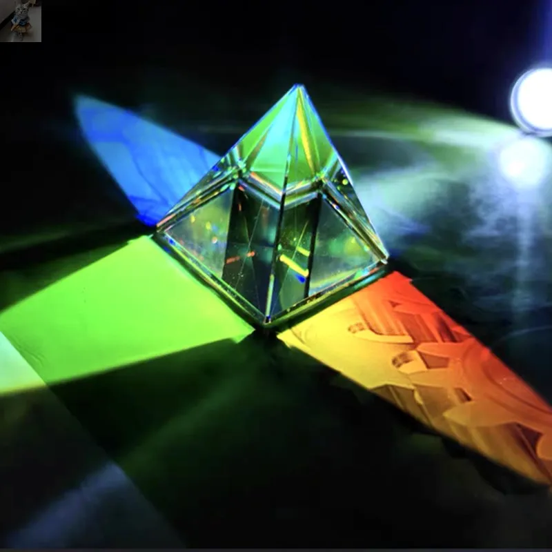 Sun Catcher Light Pyramid Ornament Pendant Color Prism Light Cube Creative Gift Not Include Box