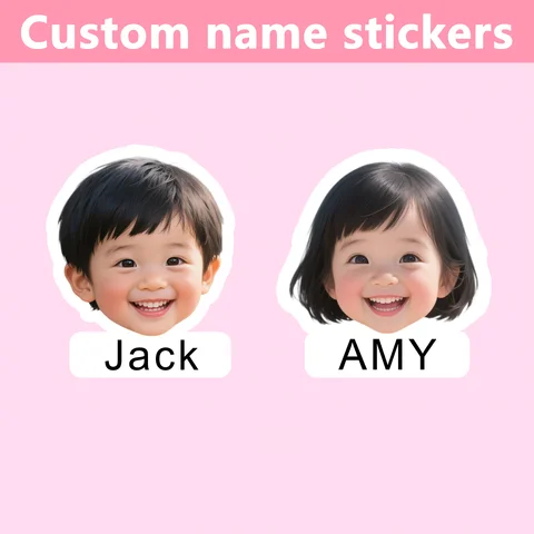 Personalized photos Label Stickers Custom Name Stickers for Water Bottles, and Children's Stationery Waterproof good quality ZP1