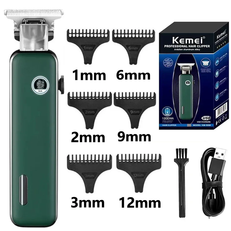 Kemei Elektrische Haarschneidemaschine Leuchtende Hochleistungs-Stille Haarschneidemaschine Mann Rasierer Trimmer Für Männer KM-5098 – Detail 7