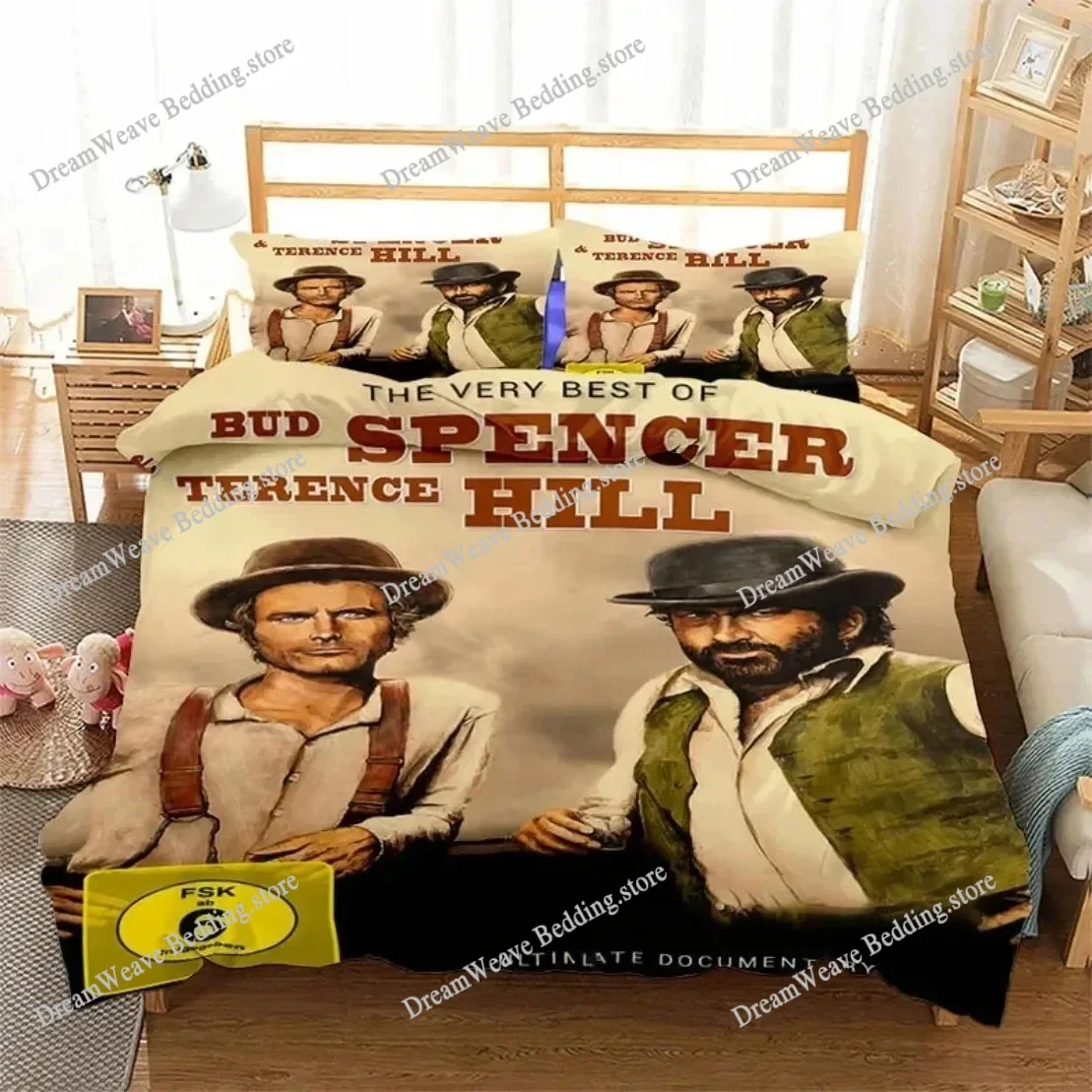 

3D Printed Film Star Bud Spencer Terence Hill Bedding Set Duvet Covers Pillowcases Comforter Bedding Set Bedclothes Textile Home