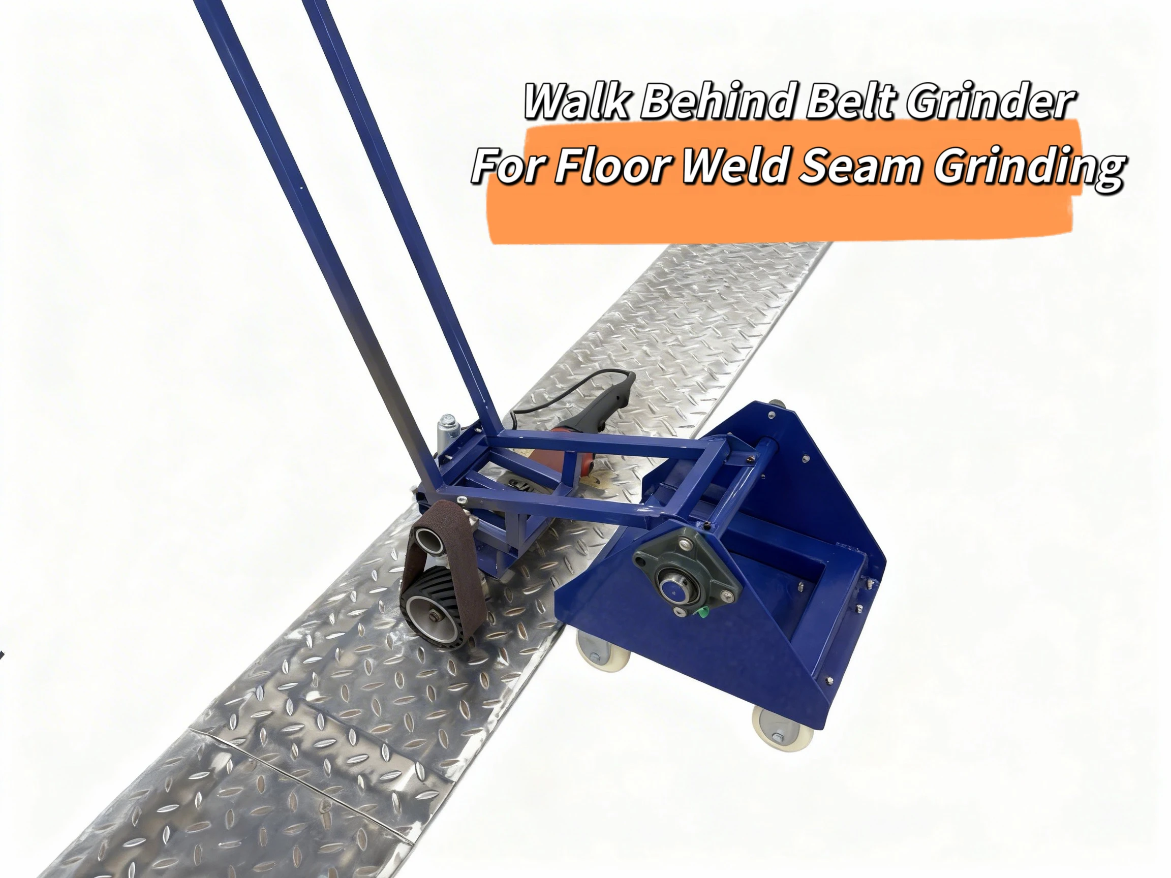 Hand Push Type Belt Grinder machine Walk Behind Belt Sander for Floor Weld Seam Surface Polishing Grinding
