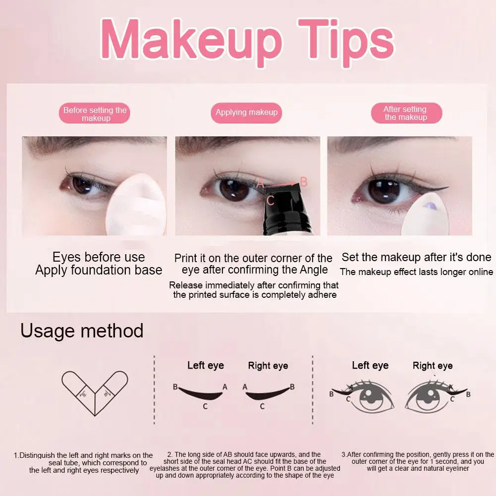 Timbro per eyeliner ruotato fai-da-te integrato nero marrone a doppia punta per eyeliner stencil per ala penna liquida a lunga durata impermeabile a prova di sbavature