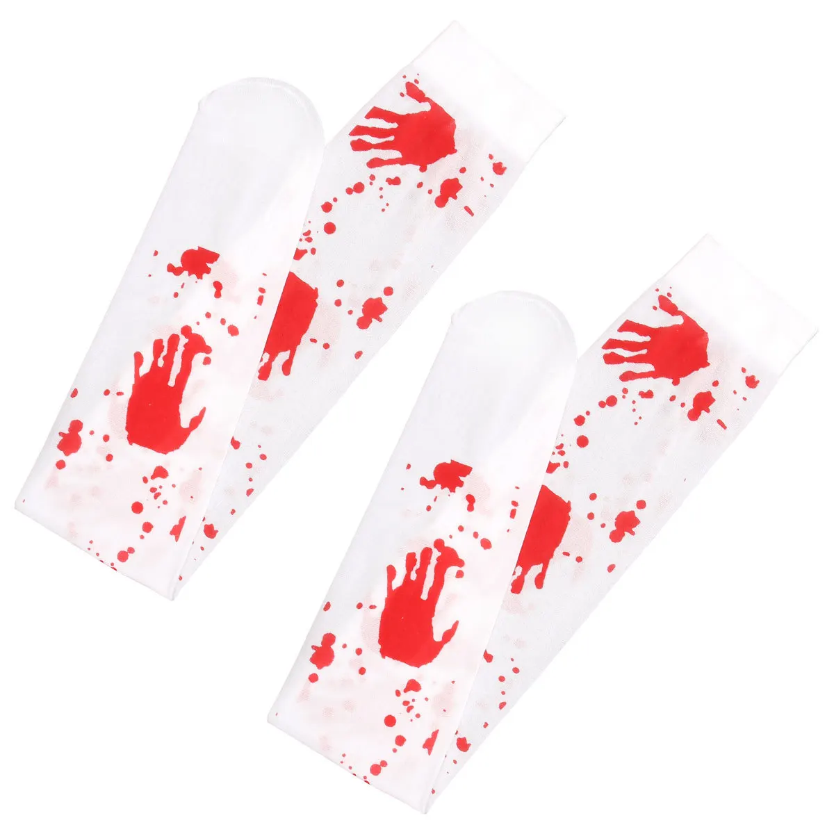 

1Pair Overknee Socks Halloween Costume Printed Stockings Cosplay Party Prop Unique Horror Blood Design Soft Reusable