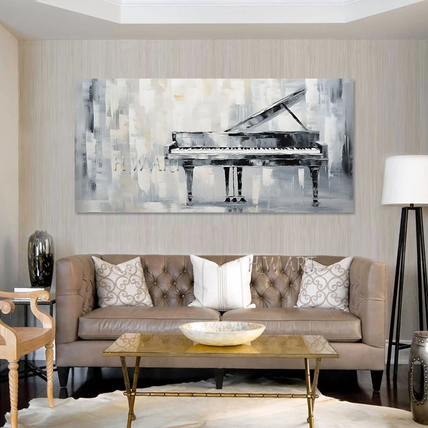 Simple Style Frameless Decor Picture, Piano Textured Design Abstract Wall, Canvas Roll, Still Life Art Impressions Paintings