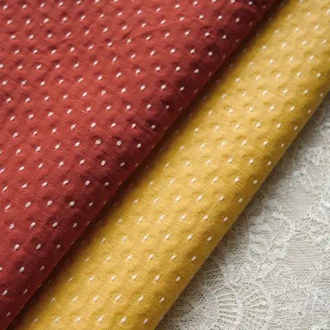 140x50cm Cute Snow Seed Embroidery Dot Jacquard Pure Cotton Fabric Retro Children's Clothing Handmade DIY Fabric Sewing Cloth