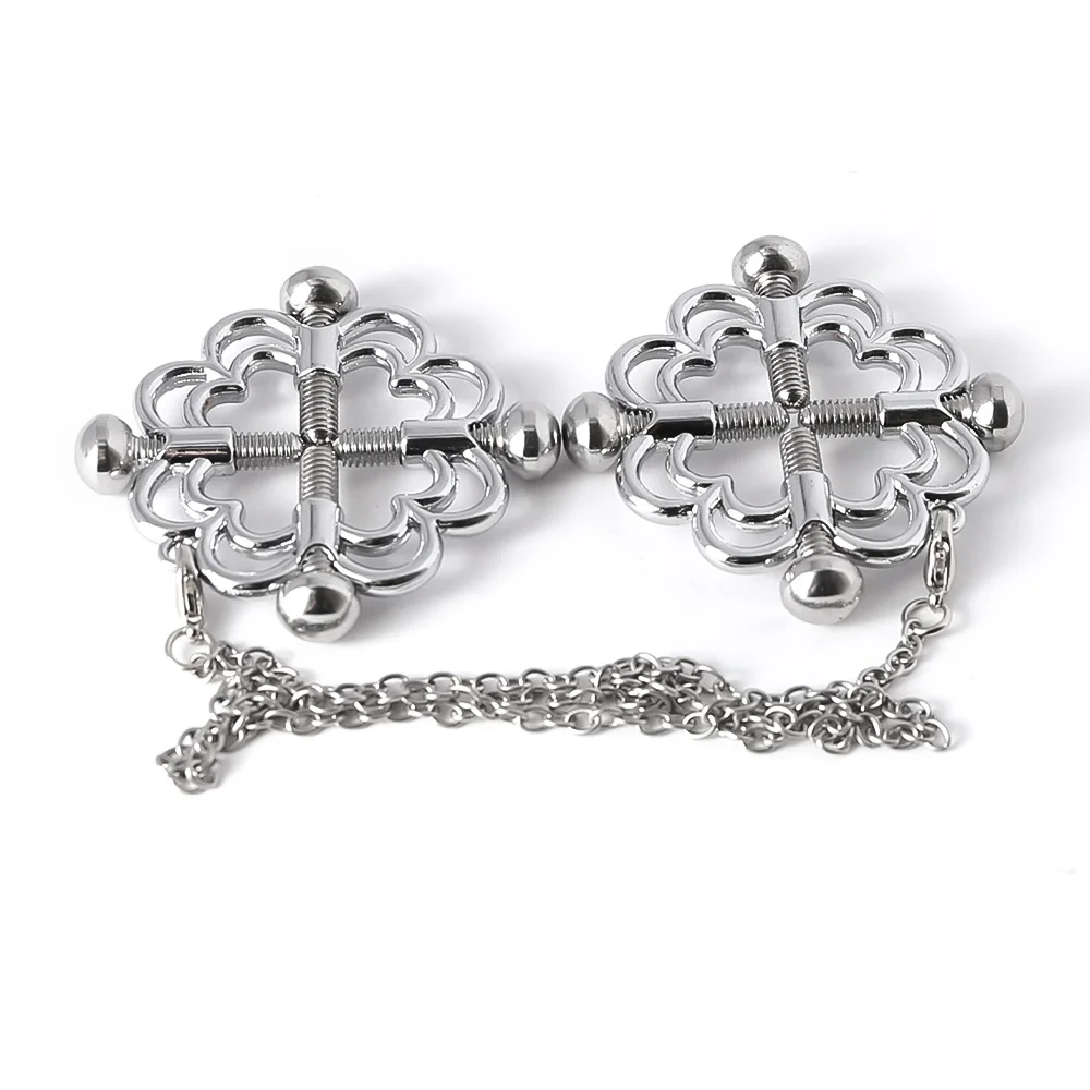 Adjustable Sex Breast Nipple Clamp Clips Silver Chain Nipple Clip Nipple clips breast BDSM Bondage Restraint Fetish sex toy