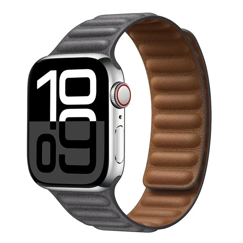 Lederarmband für Apple Watch 49mm 46mm 42mm 41mm Original Magnetisches Schlaufenarmband iWatch 12 11 10 9 8 7 SE Ultra 2 3 4