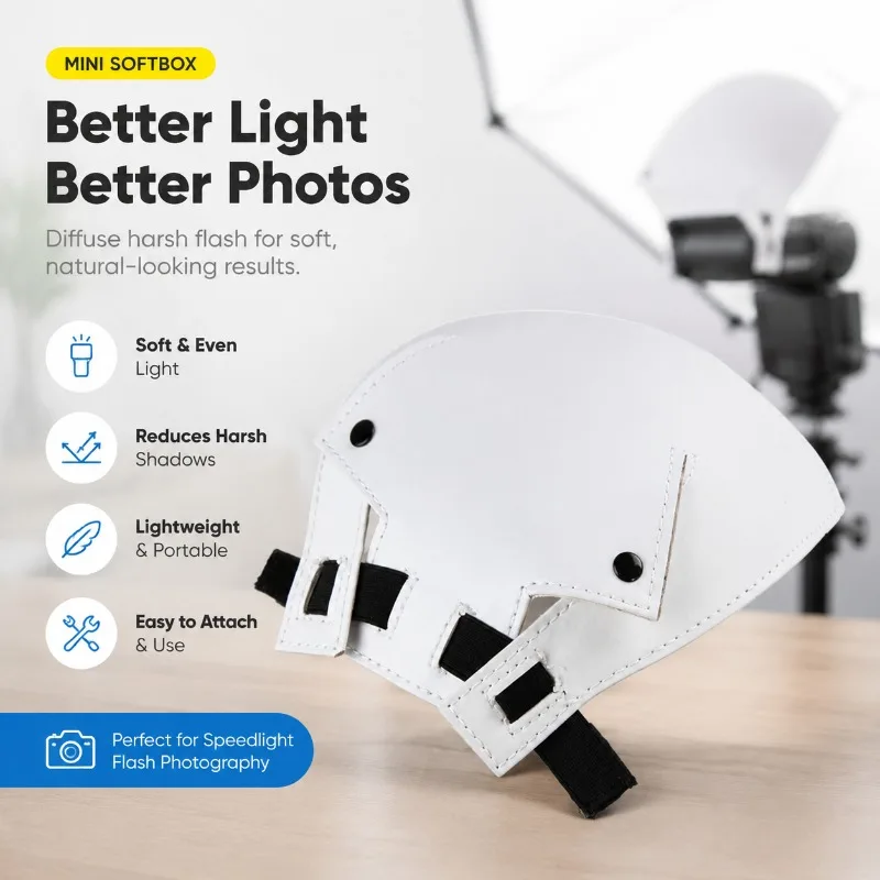 White Flash‑reflecting Spade‑shaped Diffuser Bounce‑board Soft‑light Panel for DSLR Photography on‑camera‑flash Light‑modifying