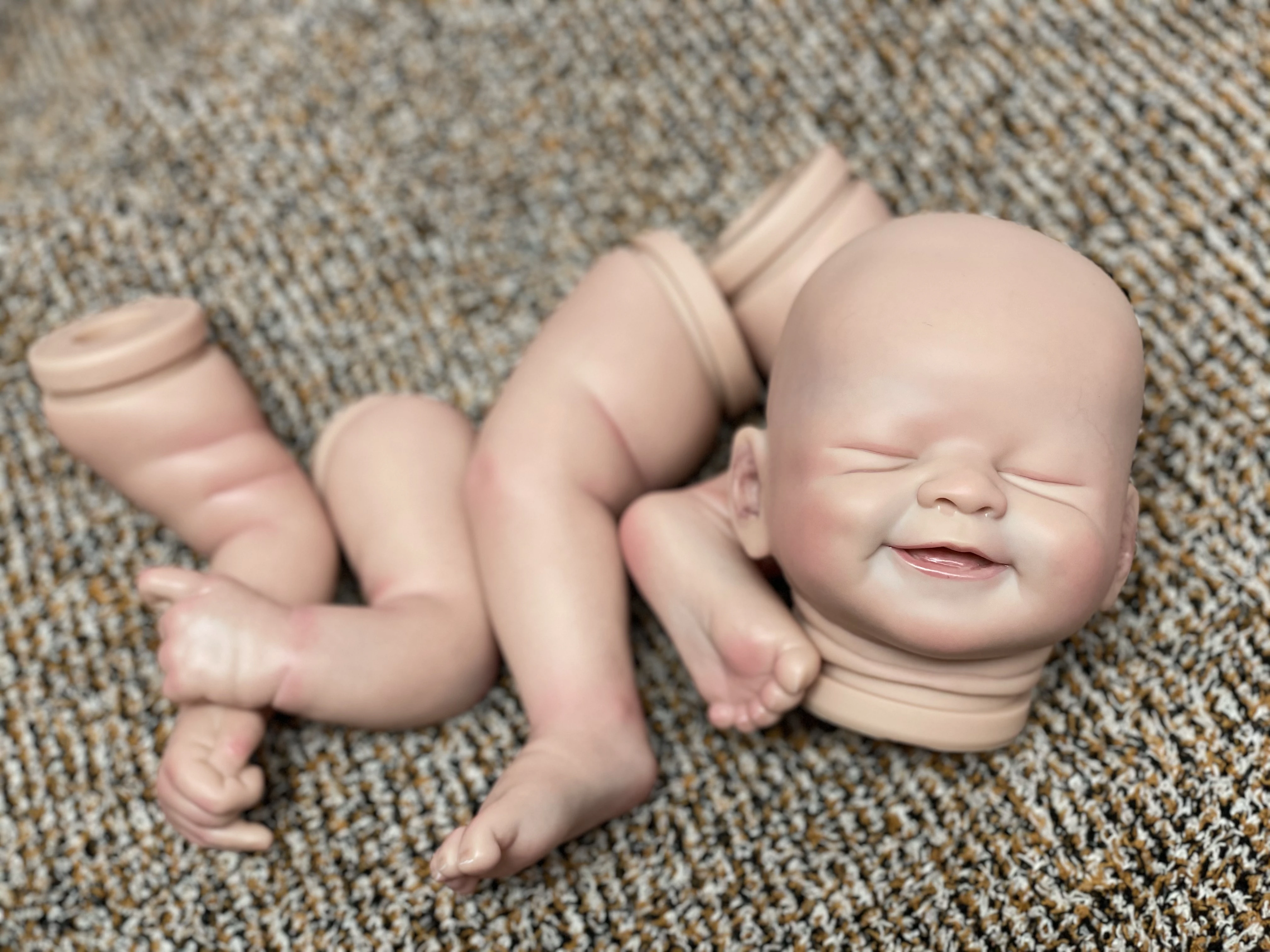 50Cm Alisha Geschilderde Reborn Pop Kits Handgemaakte Levensechte Diy Kit Pasgeboren Baby Pop Met Zichtbare Aderen Bebe Reborn Kits Sin Pintar