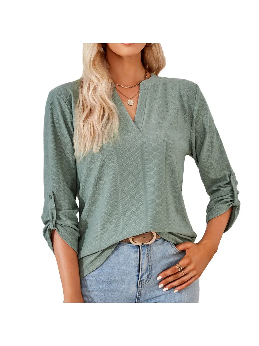 

Women's Long Sleeve V Neck Loose T-shirt, Tops for Women