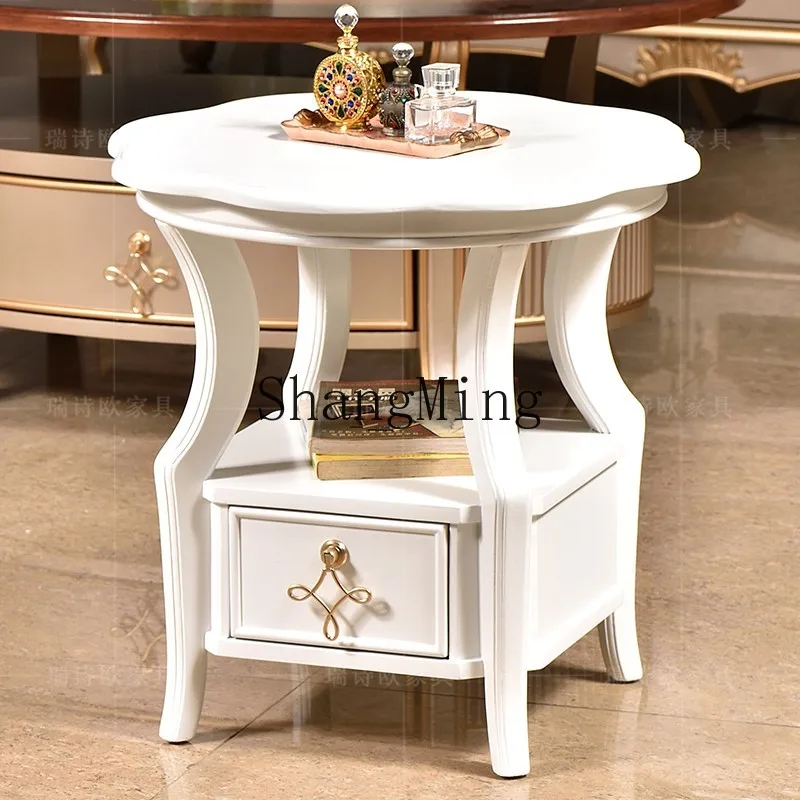 SM sofa solid wood edge few simple small apartment living room painted small coffee table phone table