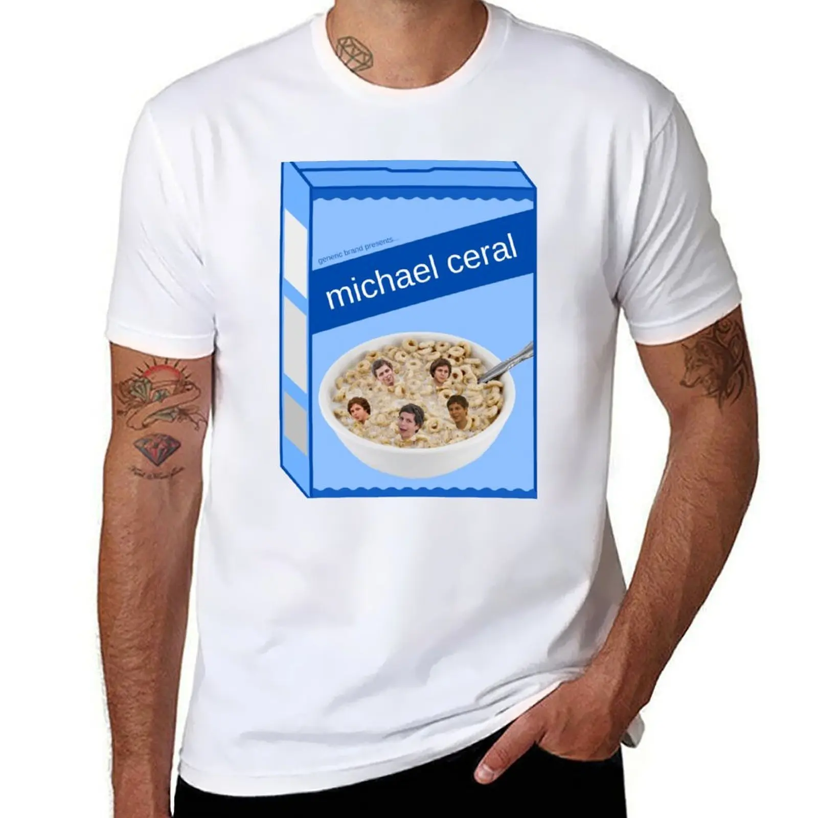 

Michael Cera Cereal Box St T-Shirt cotton t shirt man g man t shirts for men T-Shirt