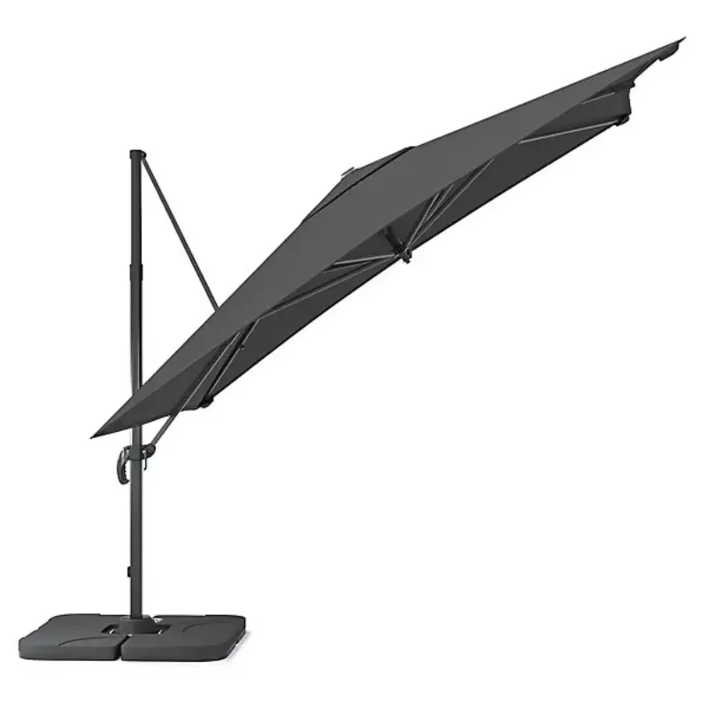2.5M Sided Pole Cantilever Sun Parasol Waterproof Garden Umbrella with LED for Restaurant Outdoor Furniture for Hotels