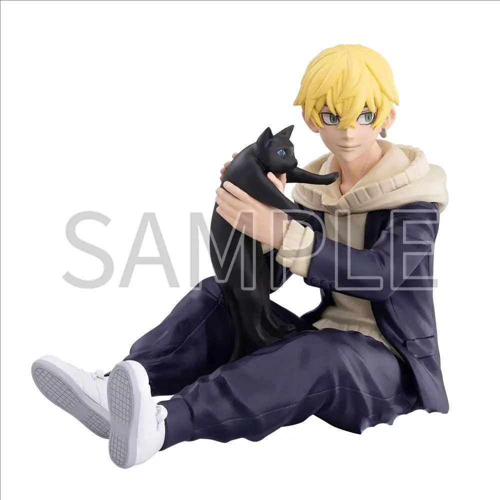 

8cm Tokyo Revengers anime character Matsuno Chiharu Cat hugging sitting posture pvc model collectibles for fans ornament gifts