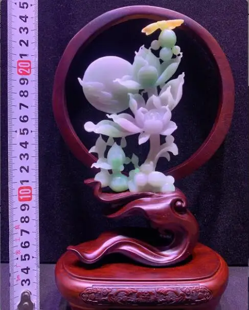 

Natural Hand Carved Budda Myanmar Green Jade Mountain Myanamar Jadeite Carving Chinese Traditional Home Carving Feng Shui Craft