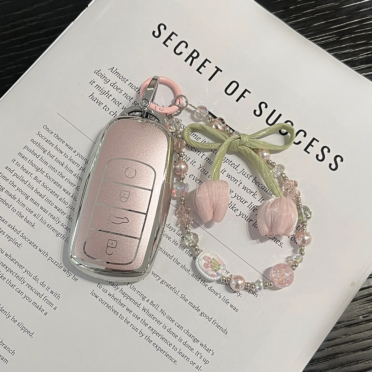 Fashion Pink for Chery Tiggo 8 Pro Tiggo 8plus New Arrizo 5 Plus 7pro Car Key Case TPU Remote Key Cover Fob Holder Accessories