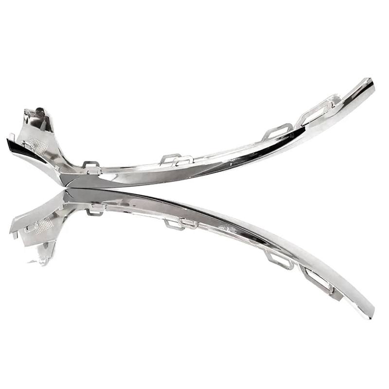 

3X Left & Right Front Bumper Lip Spoiler Chrome Trim For Mercedes C Class W205 C180 C200 A2058851374 A2058851474