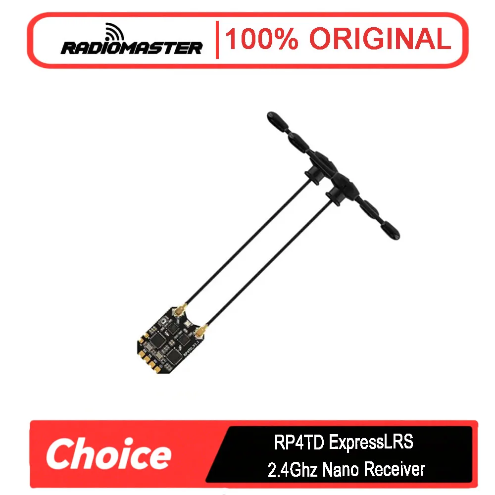

RadioMaster RP4TD ELRS 2.4GHz RX - WiFi, Dual TCXO, Stable for RC Plane/FPV Drone DIY