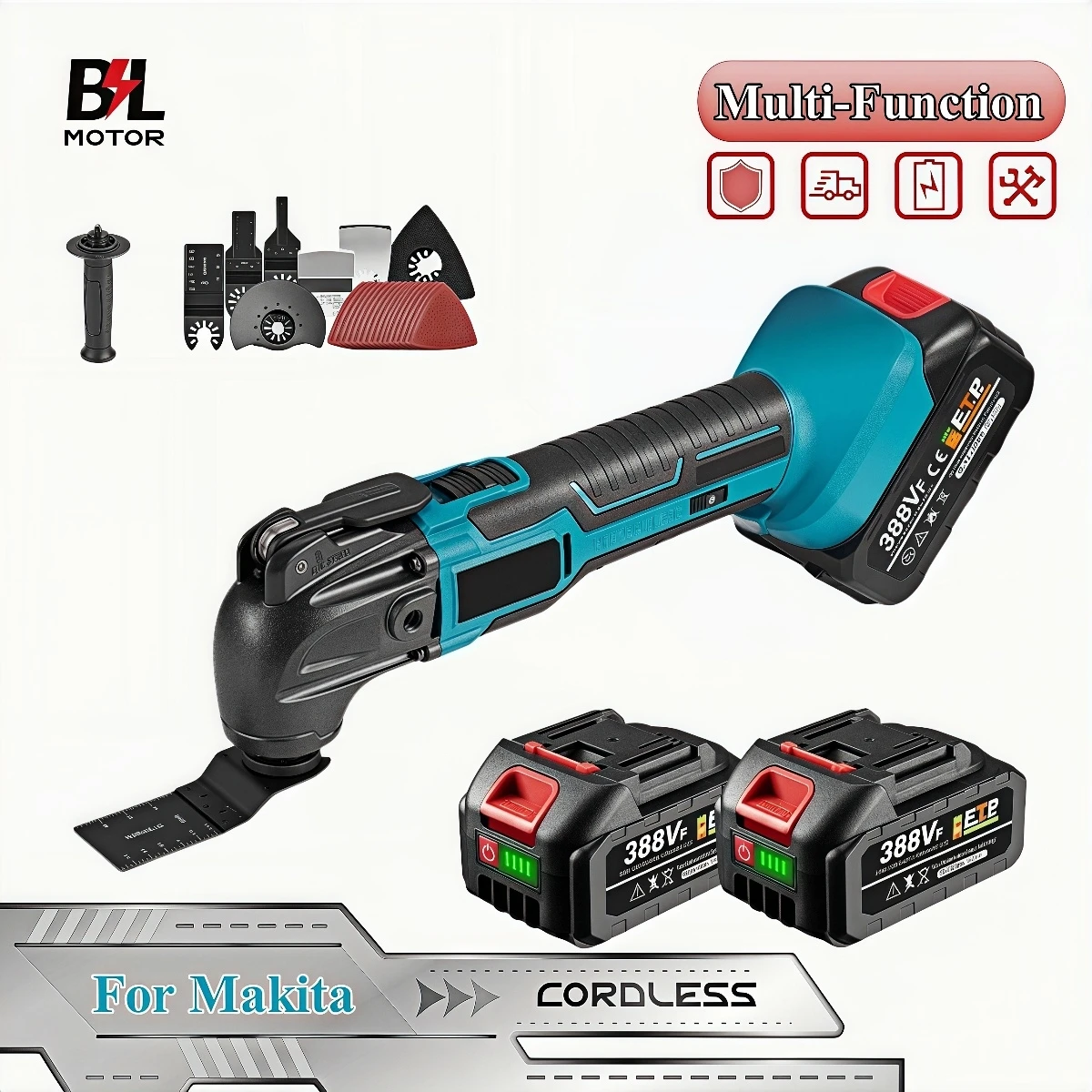 18V Cordless Oscillating Multi Function Tool Tool Electric Saw Trimmer Shovel Cutting woodworking Machine For Makita Battery