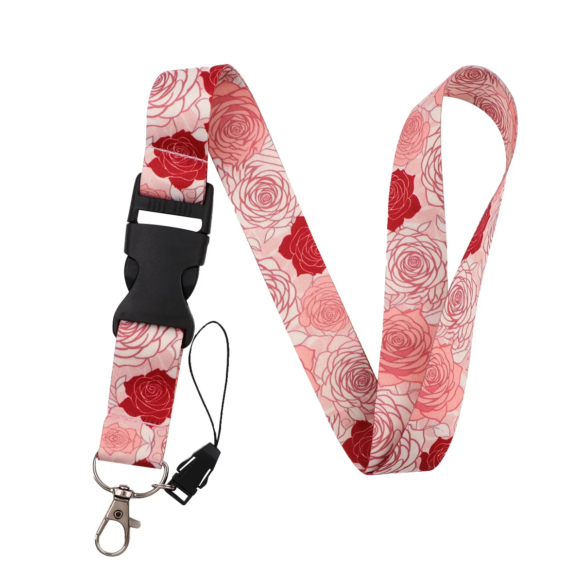 Rose Lanyards Quotations Neck Strap For Student ID Card Badge Butterfly Keychain Holder DIY Hanging Rope Phone Accessories