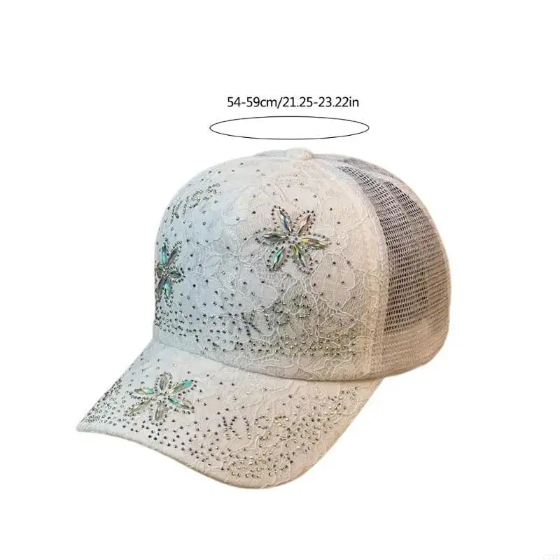 C71F قبعات البيسبول الكبار للسفر جمع Sunproof فتاة قبعة الدانتيل نمط قبعة #6