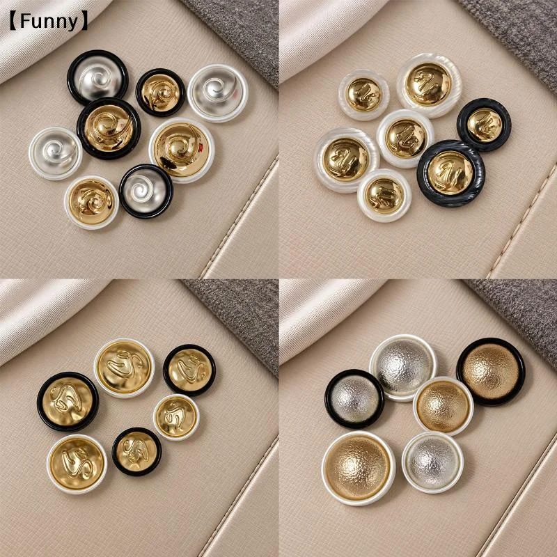 Metal Spiral Decorative Buttons Flower Resin Buttons For Needlework Clothing Women Coat Suit Sewing Button〔Funny〕