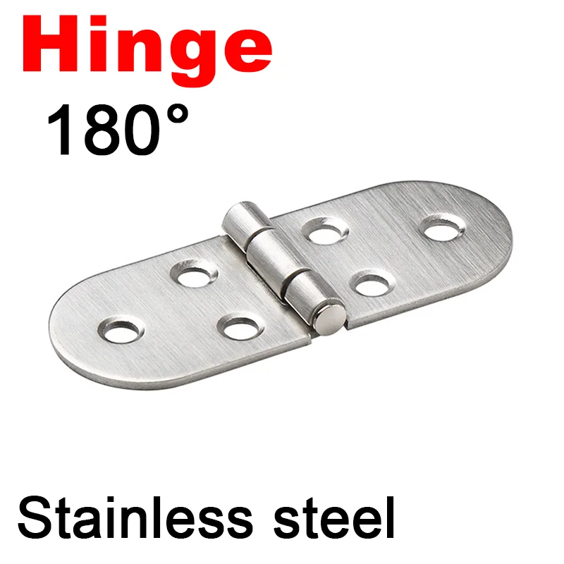 Stainless Steel Folding Hinge 180-Degrees Self Supporting Flush Mounted Flap Hinges Cabinet Furniture Hardware Accessories