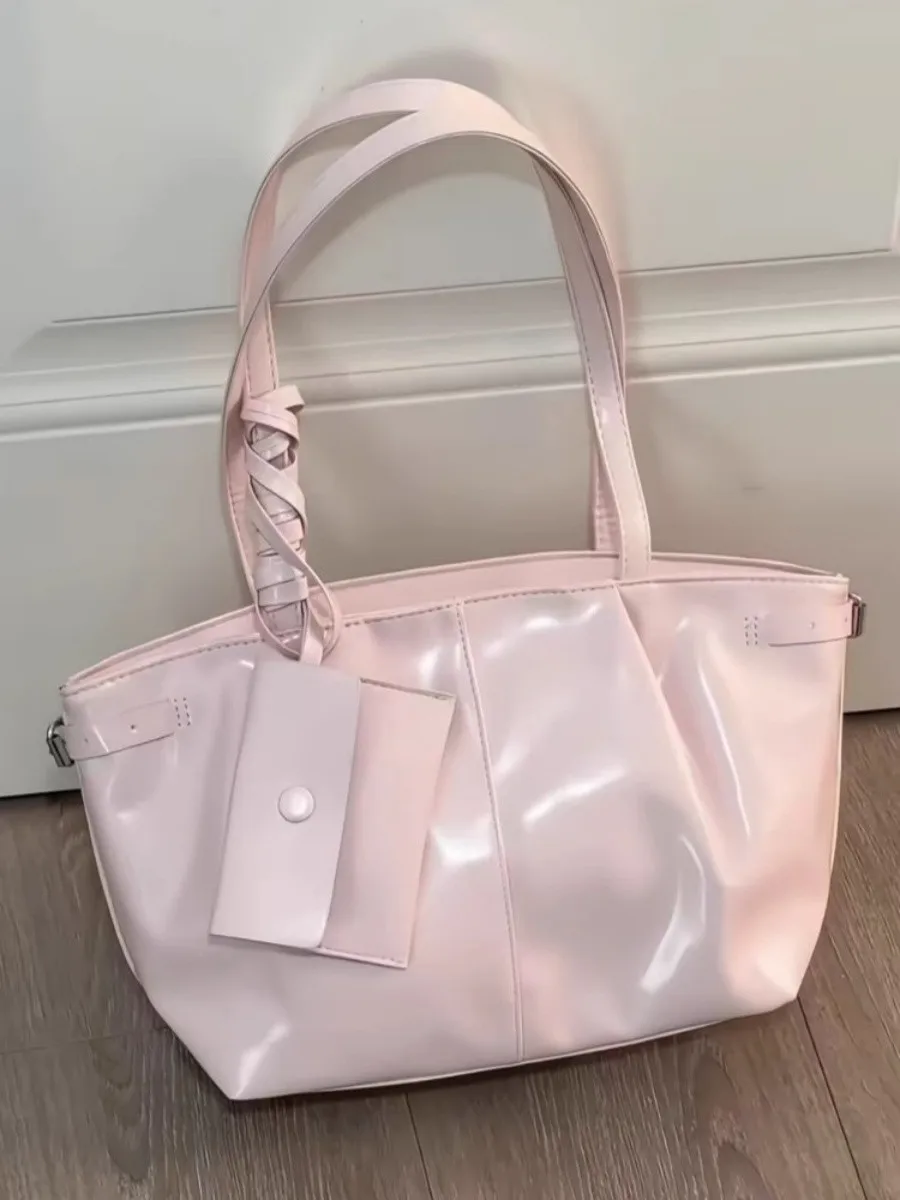 

JIAERDI Harajuku Pink Shoulder Bags Women 2025 New Trendy Large Capacity Tote Bag Purse Female Leather Y2k Handbag Aesthetic
