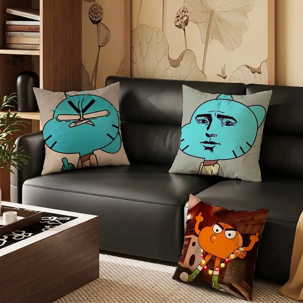 A-Amazing World Gumball pillowcase casual style decoration, suitable for home decoration (excluding pillow core)