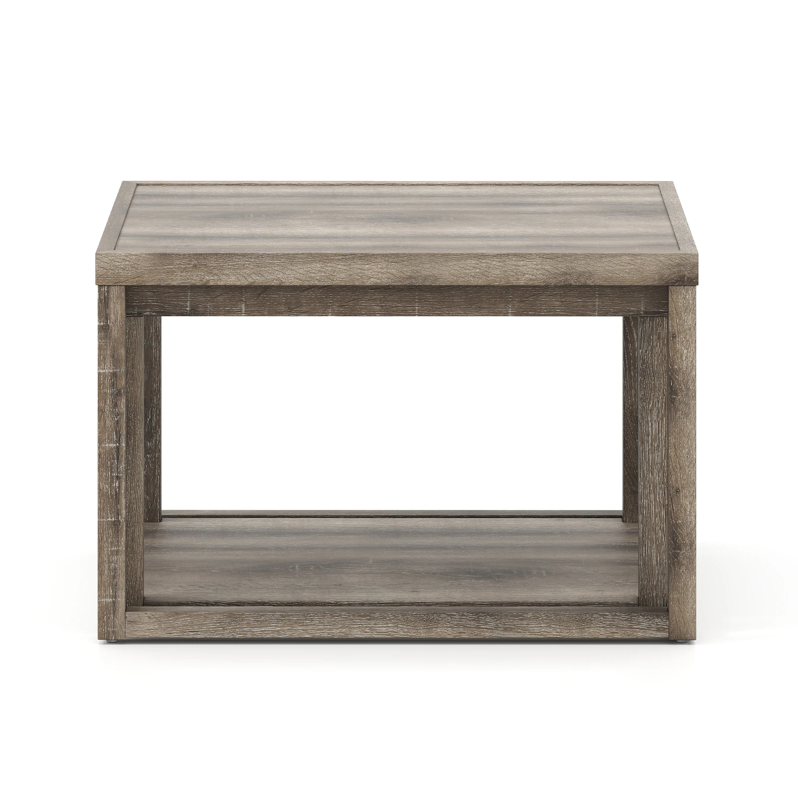 

Nesting Coffee Table Set of 2 Stackable Rectangular End Tables w/ Storage Shelf