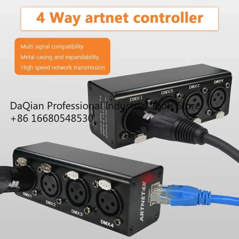 d99Portable 4 Universes Built-in USB Communication ART-NET Network Lighting Controller with DMX512 Bidirectional 2048
