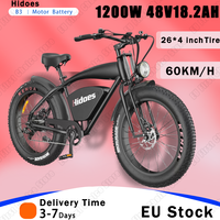 1200W Motor Electric Bike 48V18.2AH Battery Retro Electric Motorcycle Mountain Electric Bicycle 26*4 Inch Fat Tire Adult E Bike