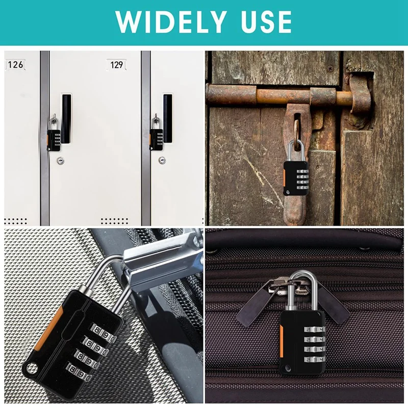 2PCS 4 Digit Number Combination Pad Lock Padlock Outdoor Waterproof Lock Suitcase Luggage Security Coded Lock Durable