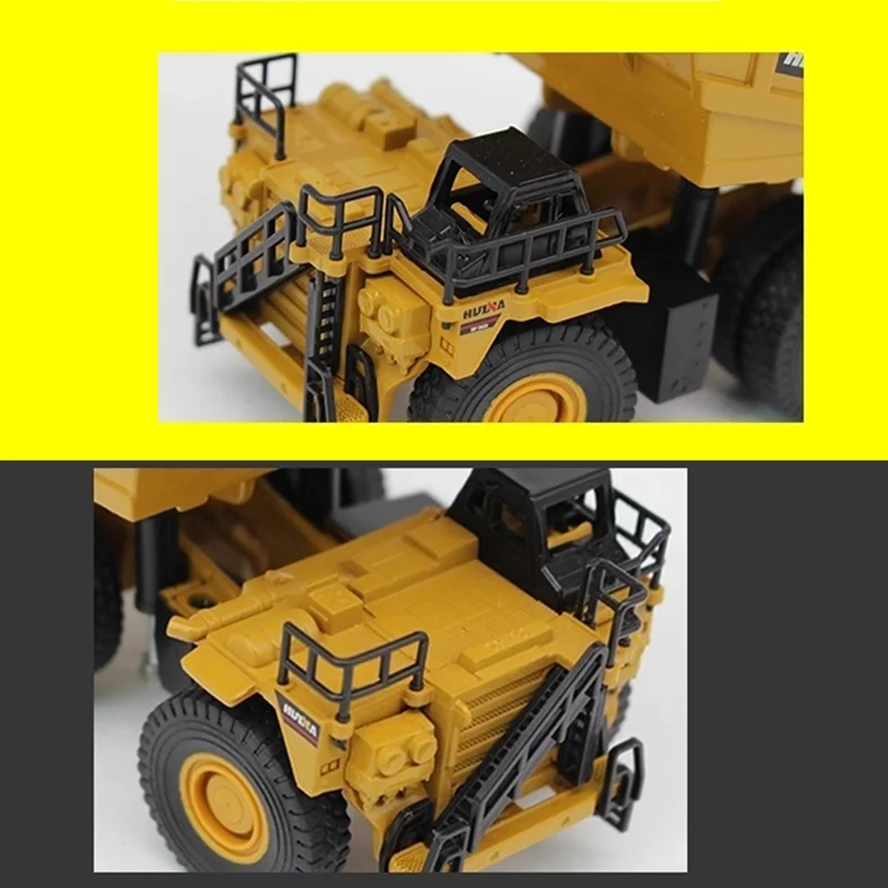 Huina 1:60 Scale Mini Diecast Alloy Dump Truck Model Metal Simulation Vehicle Model Collection Children Toys Home Decoration