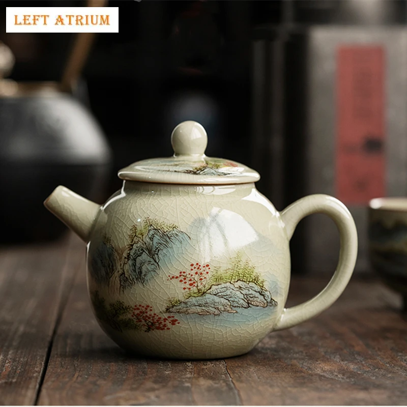 

Landscape Pottery Kettle Vintage Teapot Tea Ceremony Set Milk Oolong Tea Tie Guan Yin Jasmine Antique Teaware Type
