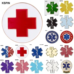 Colorful Star of Life Nursing Ambulance Lapel Pin Badge Pin EMT EMS Blue Enamel Pins Brooch Badges XY0573