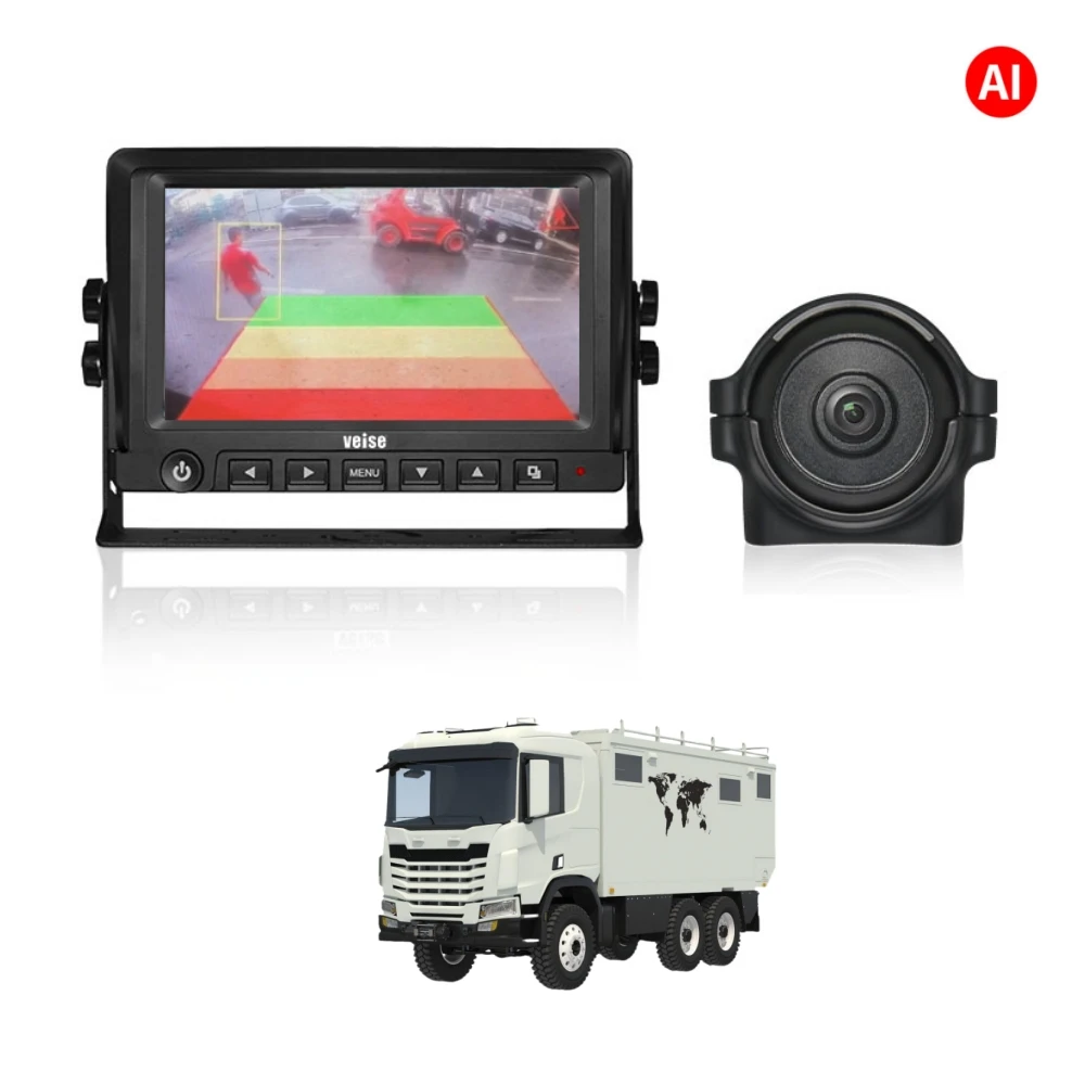 

Veise 1080P AI система мониторинга слепых зон поддержка обнаружения транспортных средств и пешеходов для грузовиков, тяжелых автобусов