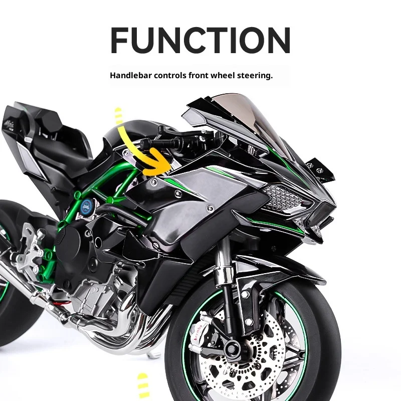 

1:6kawasaki H2r Alloy Motorcycle Model Ignition Start Function With Simulated Spray Effect Premium Diecast Locomotive Decoration