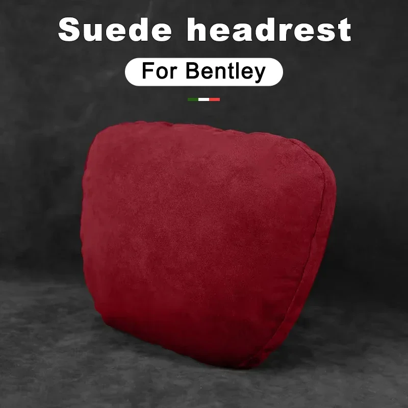 For Bentley Bentayga W12/Continental GT/Flying Spur V8 Mulliner Suede Car Neck Rest Pillow - Auto Seat Neck Support Accessories
