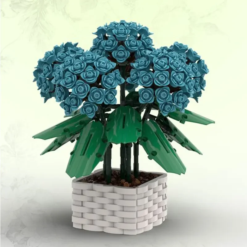 Creative Brick Building Block MOC-107703 Hydrangea flower assembly toy Creative Gift Birthday gift